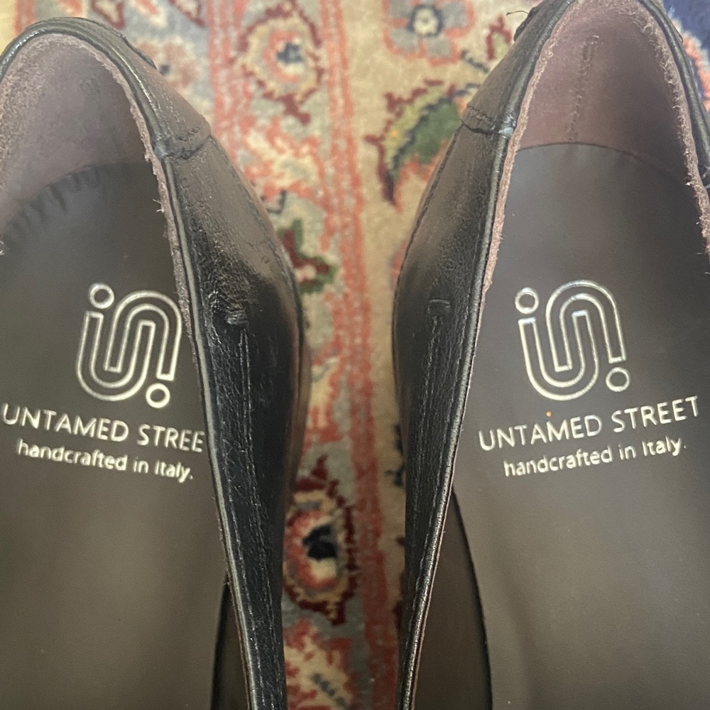 Untamed Street Ives Urban Slip On Shoe Penny Loafers  Classic Black Leather - Picture 5 of 15